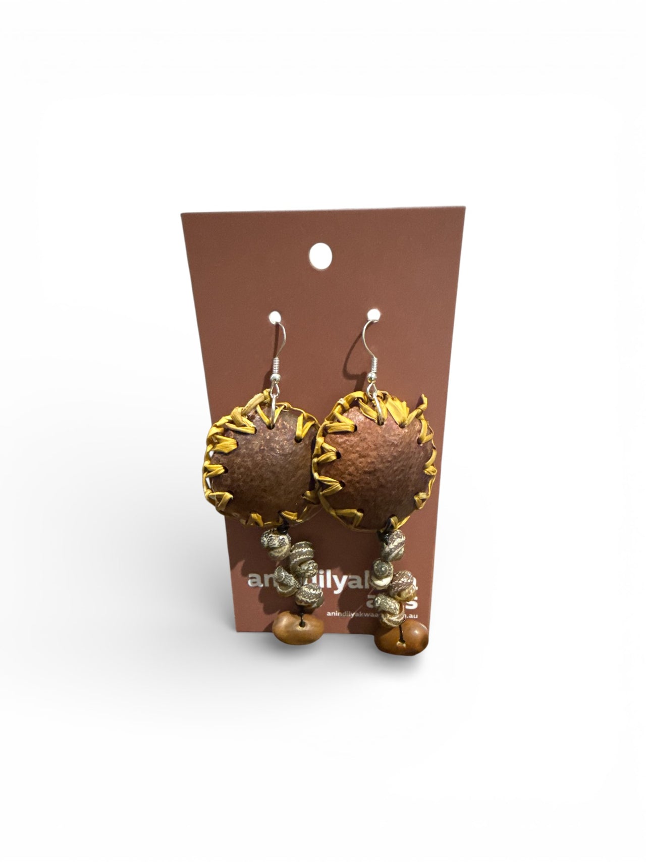 Seashell & Seed Earrings by Rebecca Yantarrnga