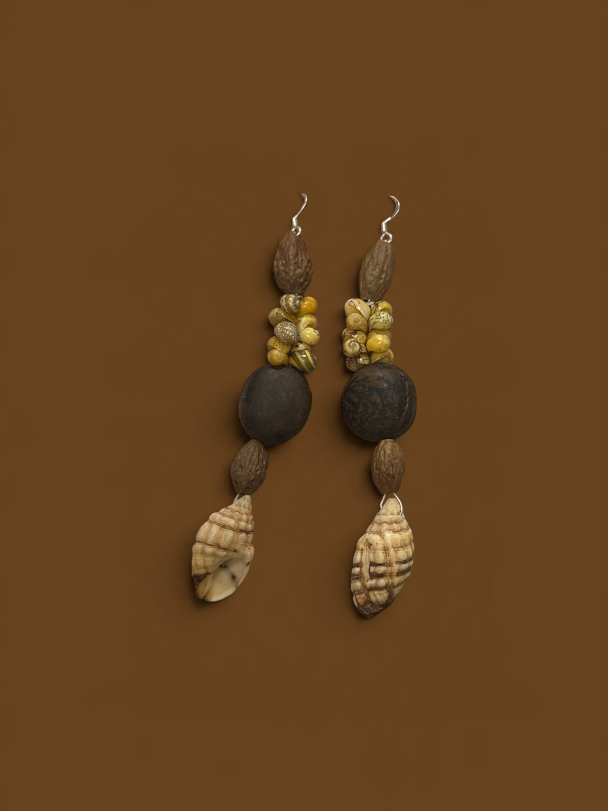 Seashell & Seed Earrings By Maureen Bara