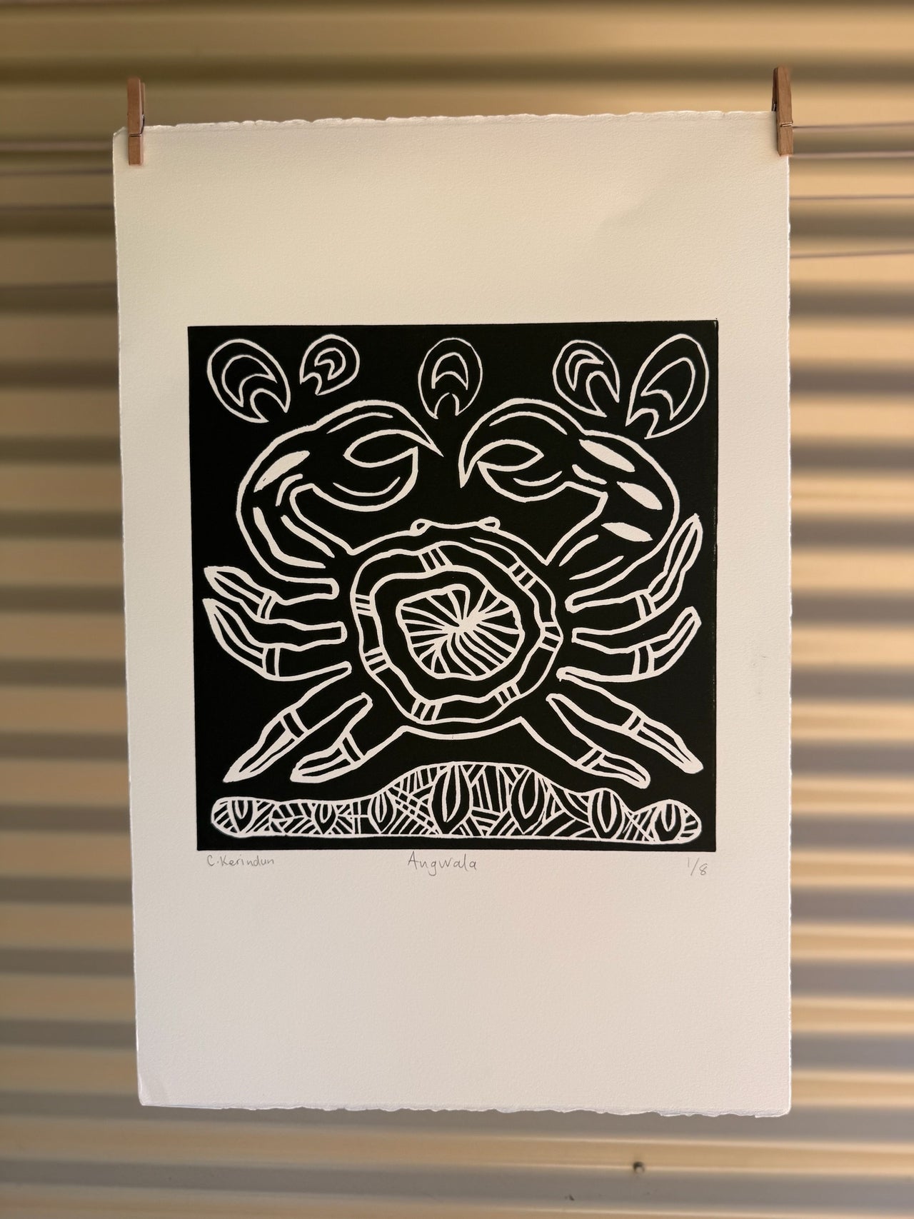 Angwala ~ Lino Print by Charmaine Kerindun