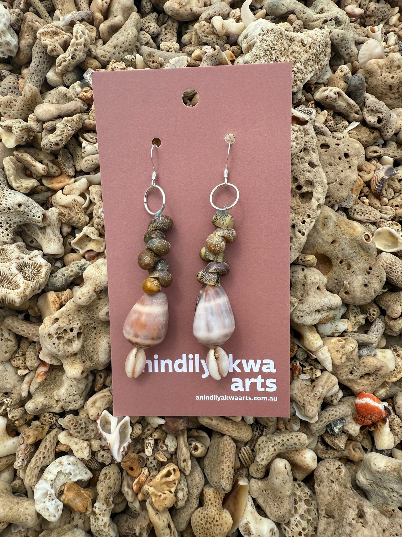 Seashell Earrings by Natalie Yantarrnga