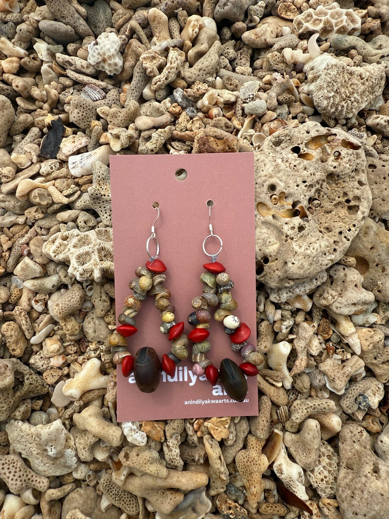 Seashell & Seed Earrings by Natalie Yantarrnga