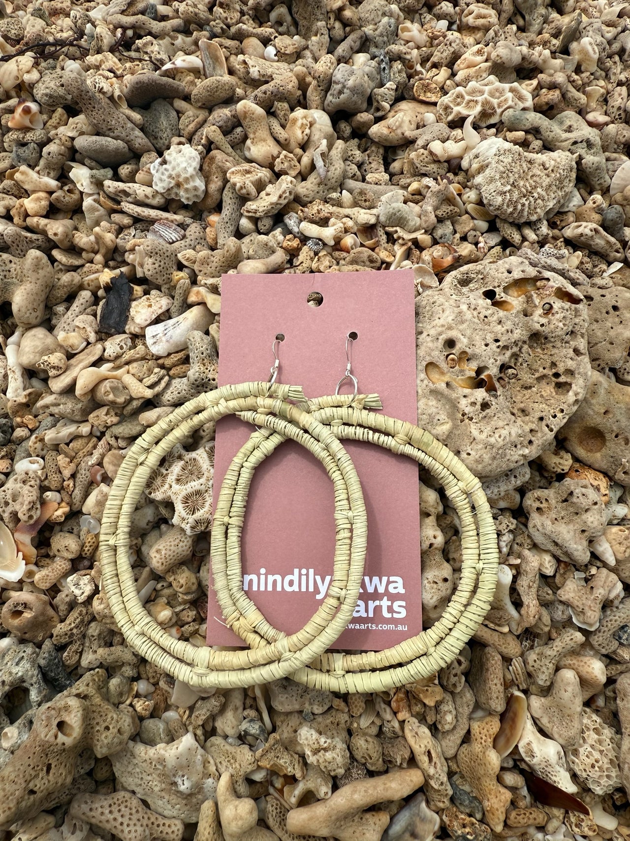 Mangkurrkwa (pandanus) Earrings by Sharna Wurramarra