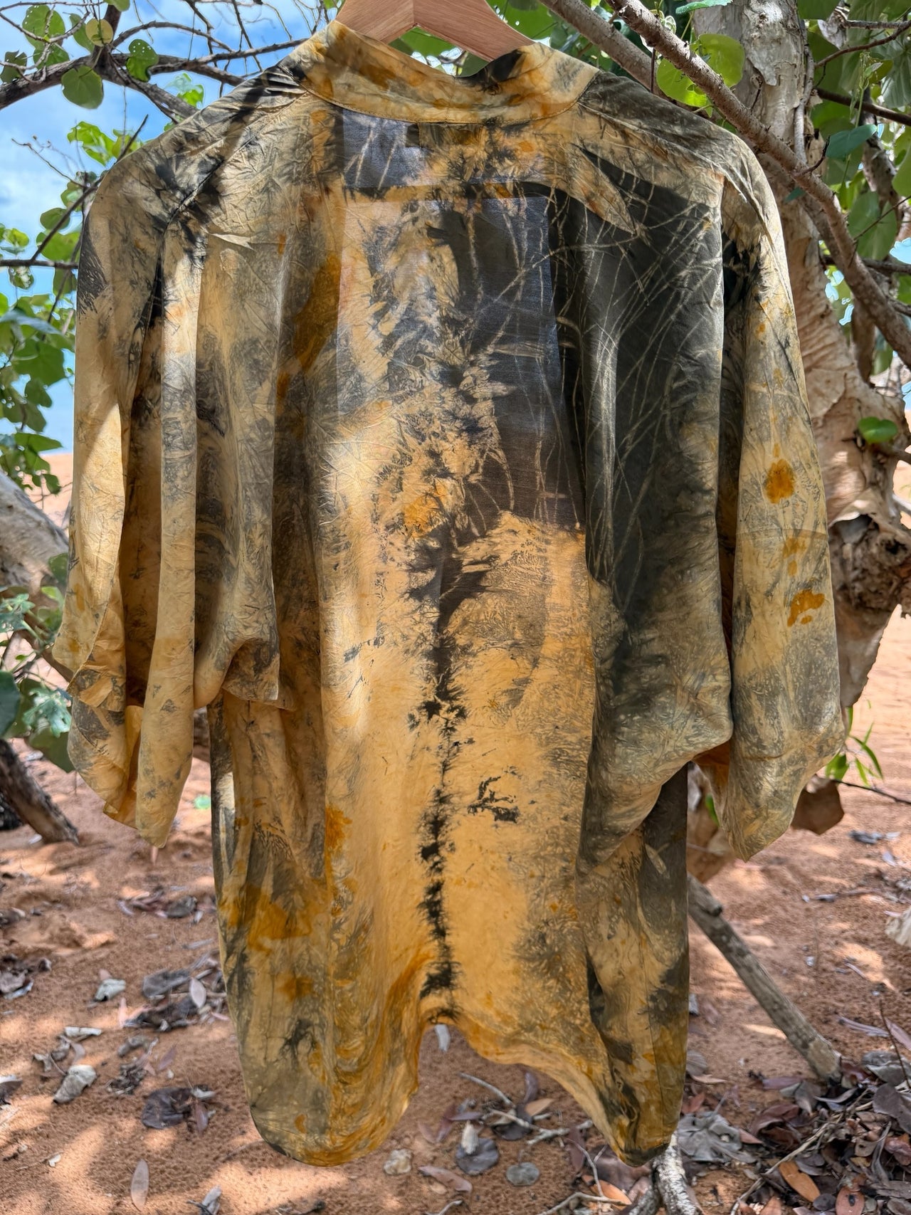 Bush Dye Capsule Collection: Silk Robe L/XL by Elizabeth Mamarika