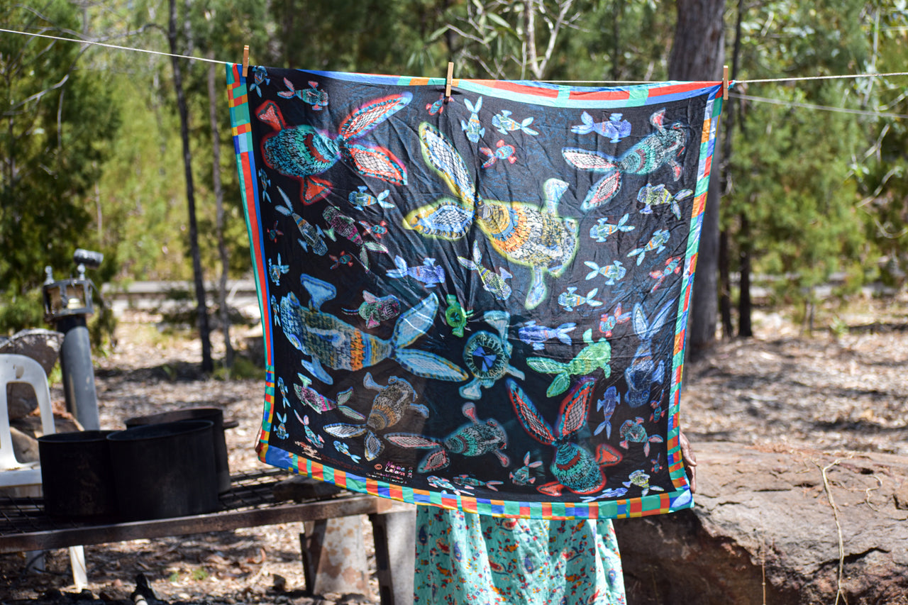 Yilkwa (Monster Fish) Digital Print Scarf