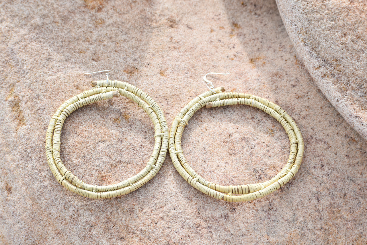Mangkurrkwa (Pandanus) Hoop Earrings