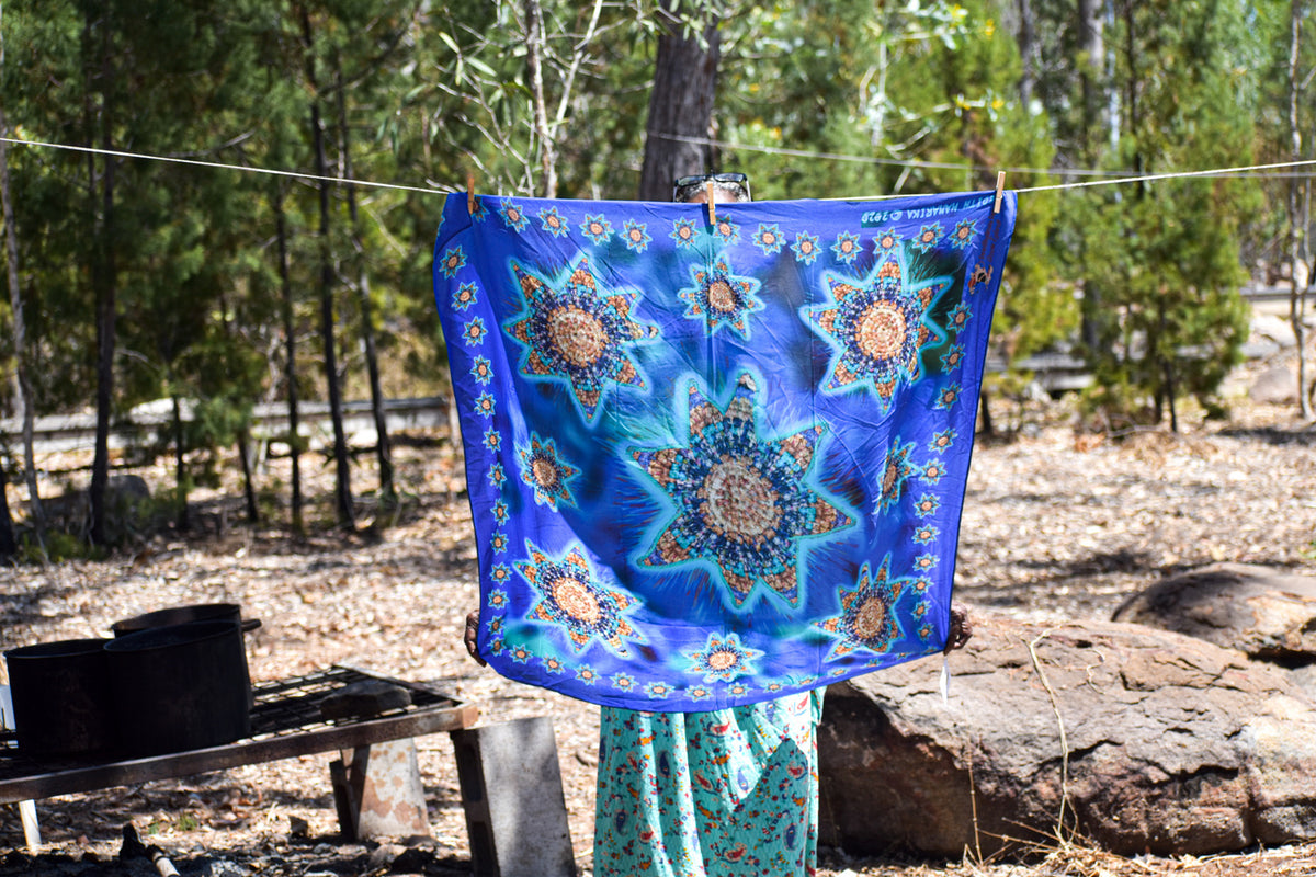 Barnimbirra ~ Morning Star Digital Print Silk Scarf by E Mamarika