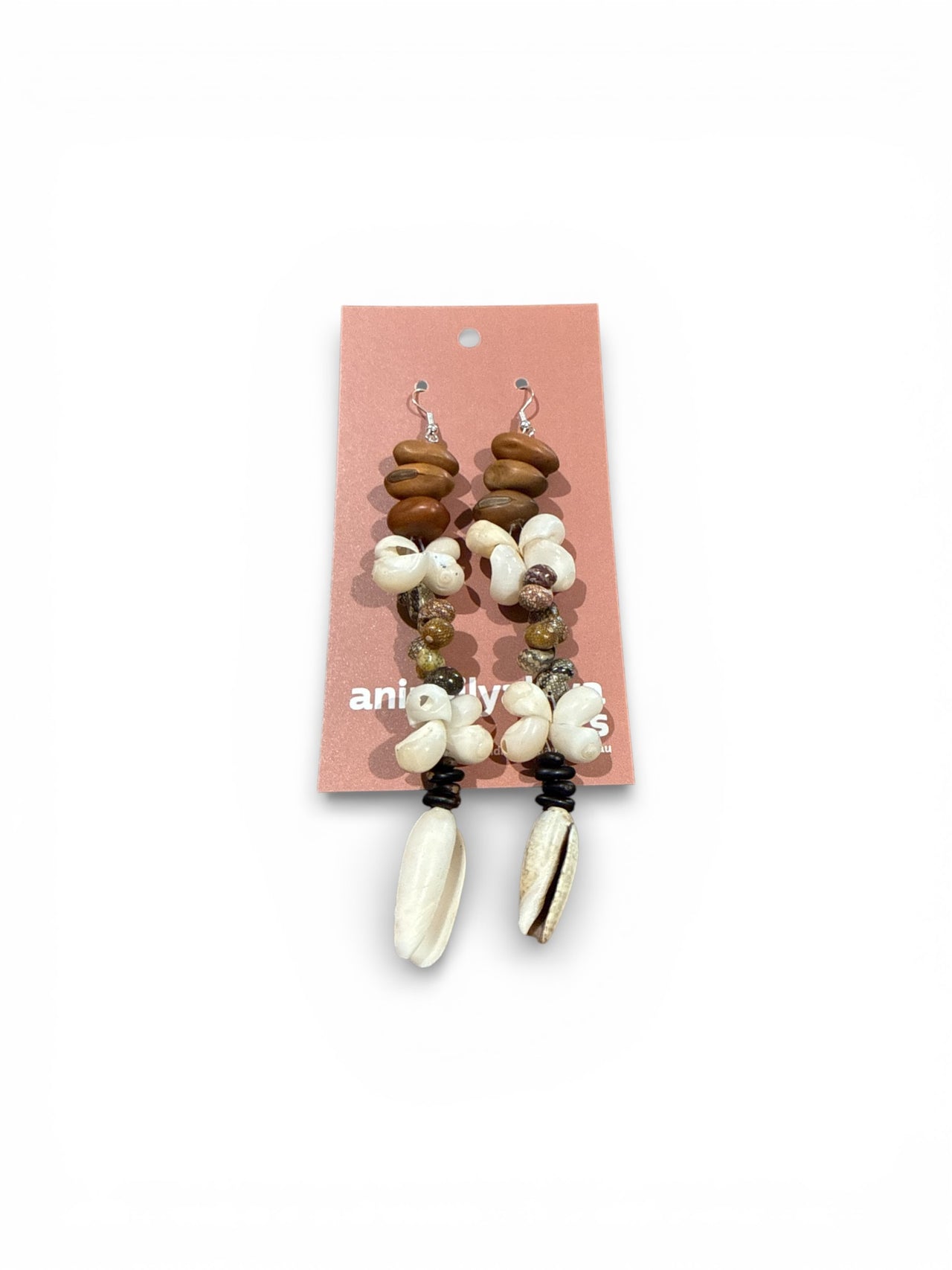 Seashell & Seed Earrings by Lusanne Murrungun