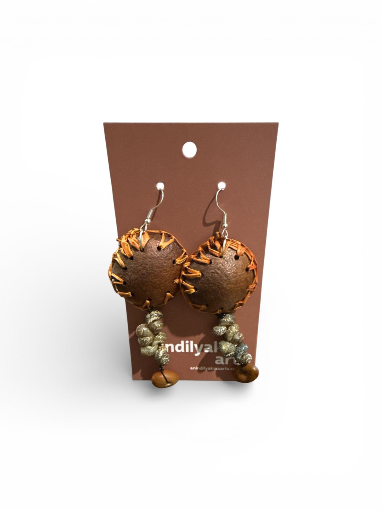 Seashell & Seed Earrings by Rebecca Yantarrnga