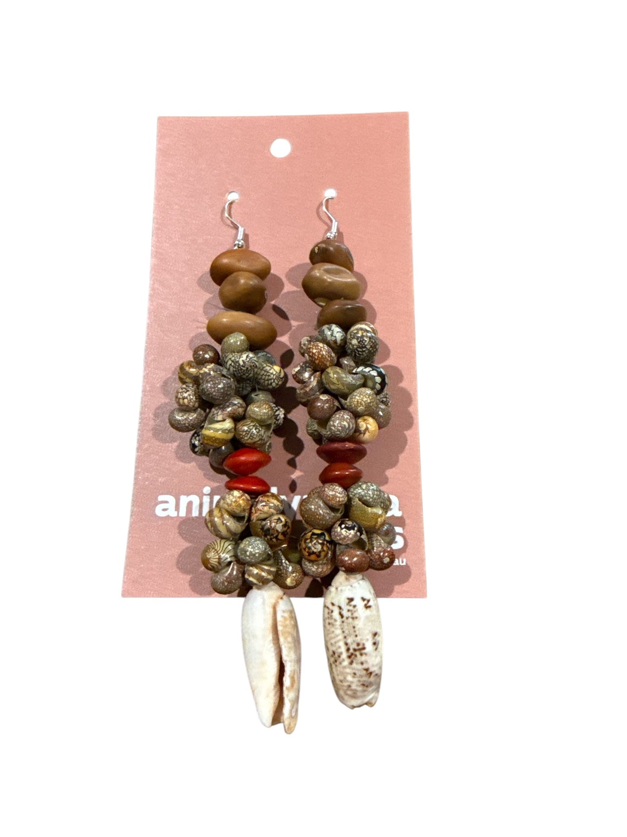 Seashell & Seed Earrings by Lusanne Murrungun