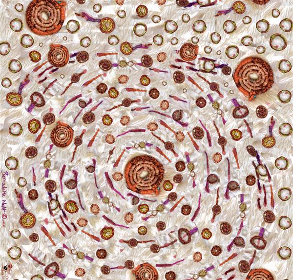 Digital Print Silk Sateen Scarf ~ A Collection of Earrings ~ Bernadette Watt