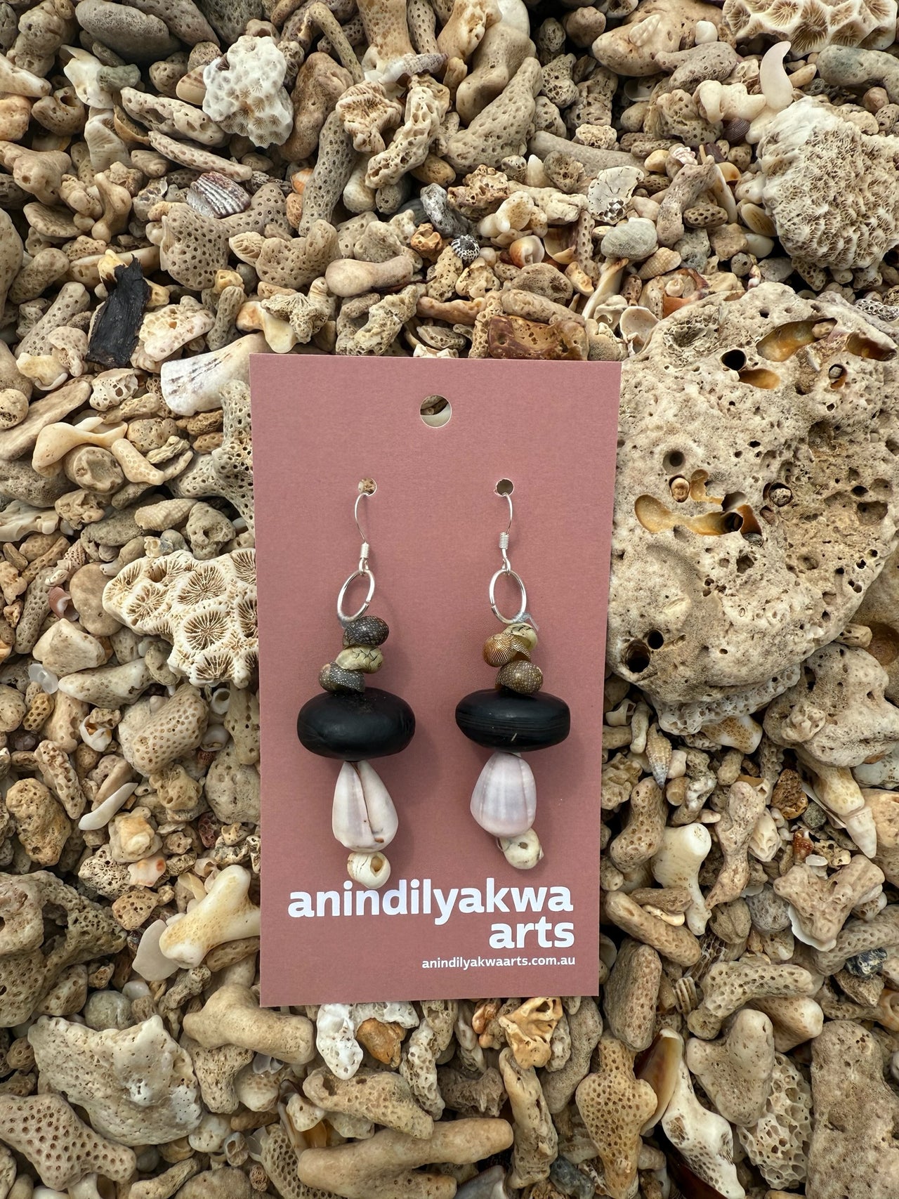 Seashell & Seed Earrings by Natalie Yantarrnga