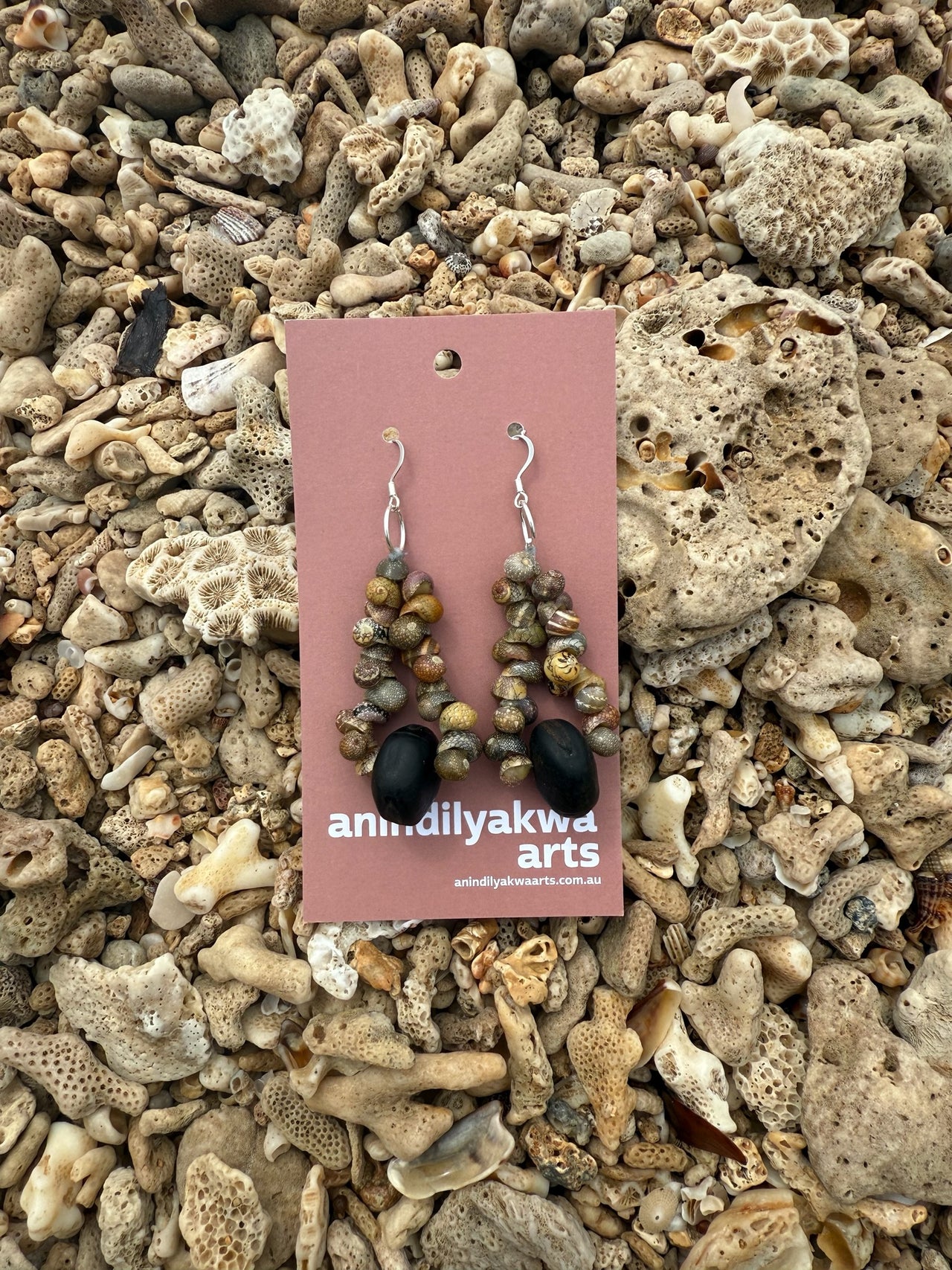 Seashell & Seed Earrings by Natalie Yantarrnga