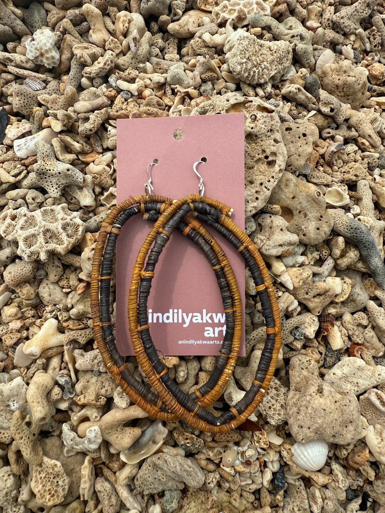 Mangkurrkwa (pandanus) Earrings by Sharna Wurramarra