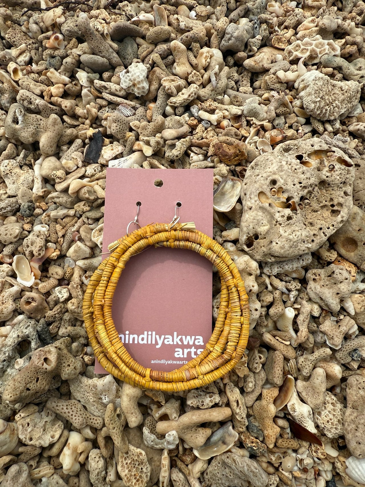 Mangkurrkwa (pandanus) Earrings by Sharna Wurramarra