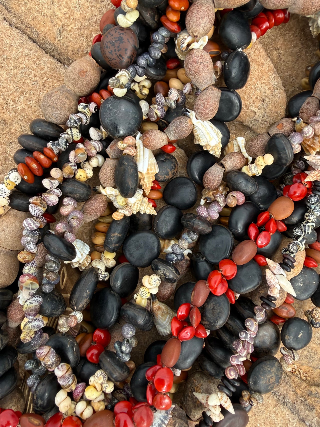 Statement Seashell & Seed Necklace by Danjibana Lalara