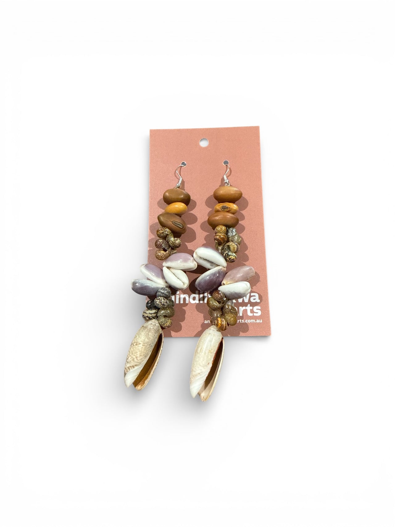 Seashell & Seed Earrings by Lusanne Murrungun